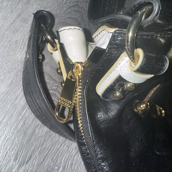 Badgley Mischka Black Leather Hobo Shoulder Bag – Studded Accent - Picture 11 of 12